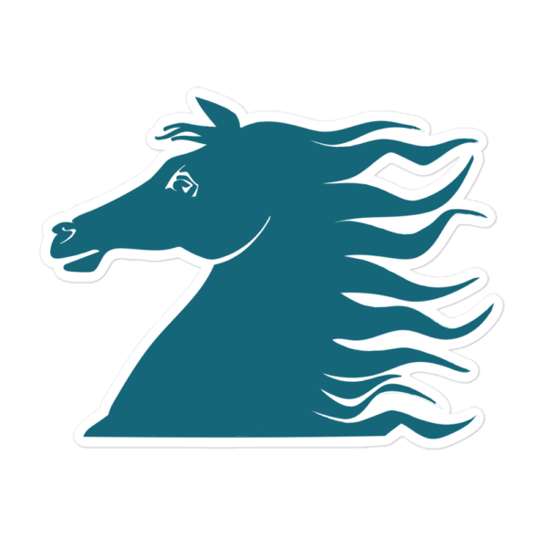 Horse Head - Blue-ish - Bubble-free stickers