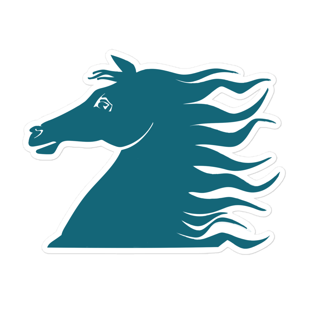 Horse Head - Blue-ish - Bubble-free stickers